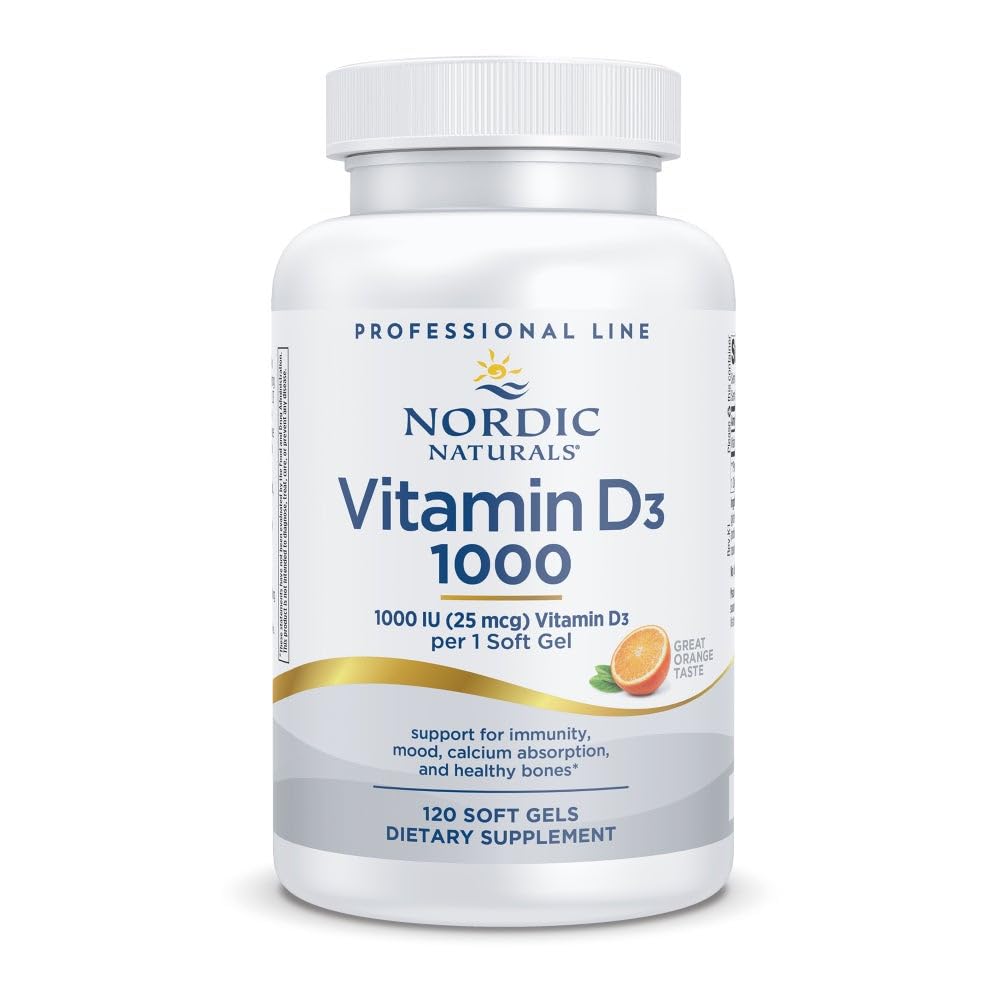 Nordic Naturals Pro Vitamin D3 orange, capsule molle mini offrant une absorption potentielle des os