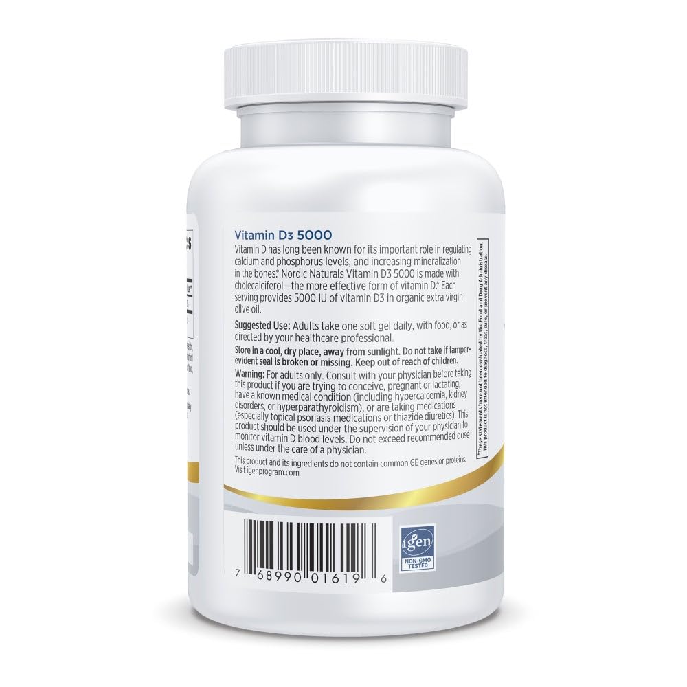 Nordic Naturals Pro Vitamine D3 Orange, prise quotidienne recommandée lors du rituel matinal.