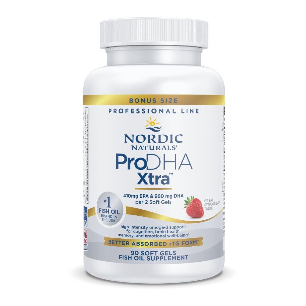Nordic Naturals ProDHA Xtra Fraise: bouteille fraise prête à l’emploi