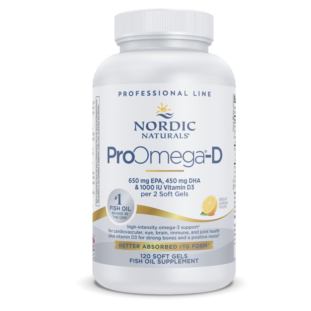 ProOmega-D citron: gélules molles en bouteille soutenant poten­tiellement le cœur et l’immunité.