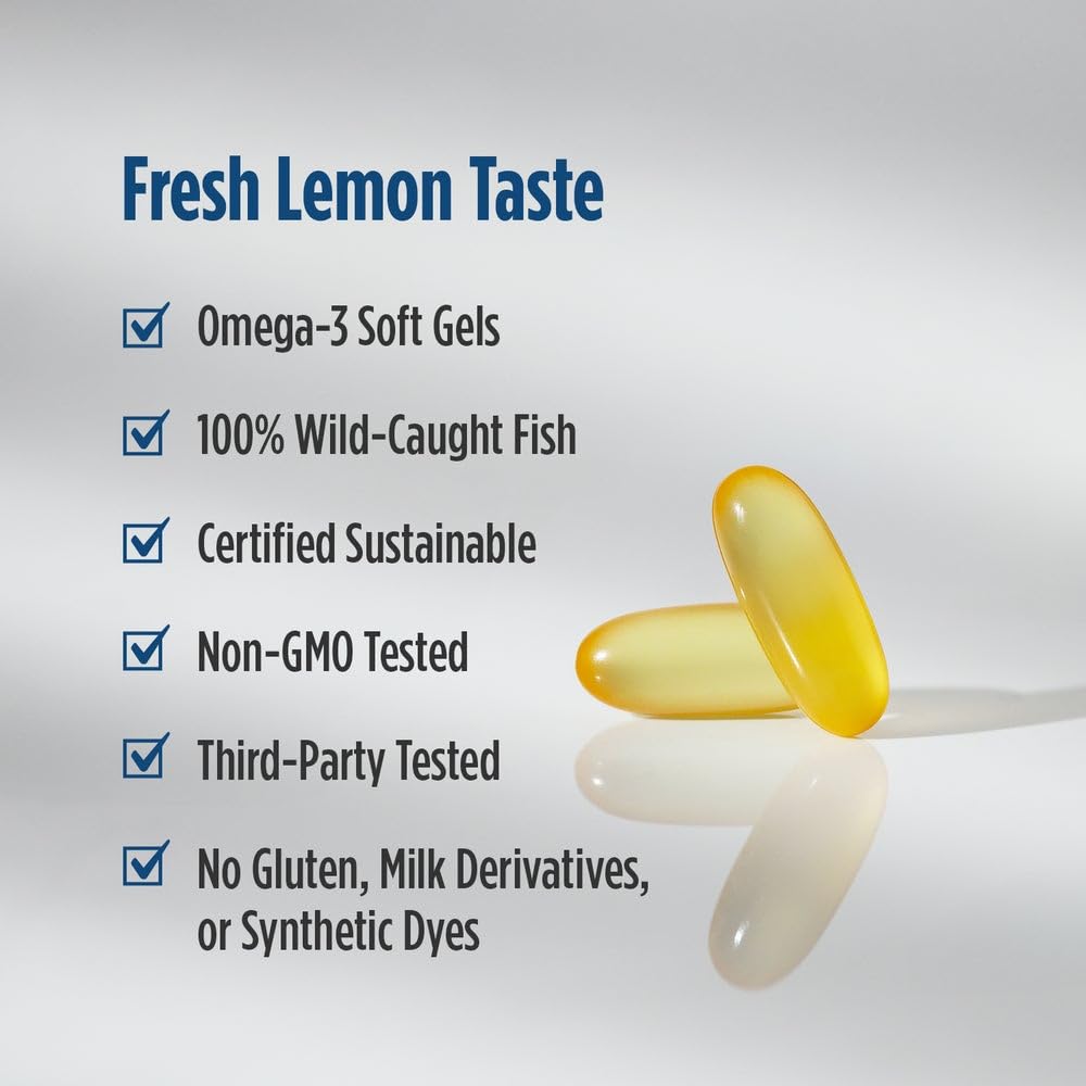 Goût citron frais des gélules ProOmega-D lors de la prise quotidienne.