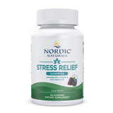 Gommes Stress Relief Nordic Naturals dans l'emballage, goût fruits rouges pour le bien-être quotidien.