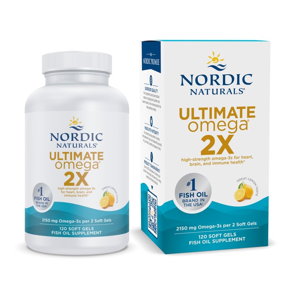 Nordic Naturals Ultimate Omega 2X – bouteille citron, goût agréable et haute teneur en oméga-3
