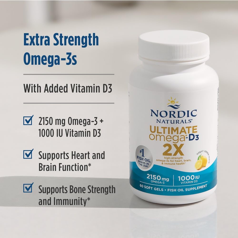 Nordic Naturals Ultimate Omega 2X - Goût citron rafraîchissant et prise agréable.