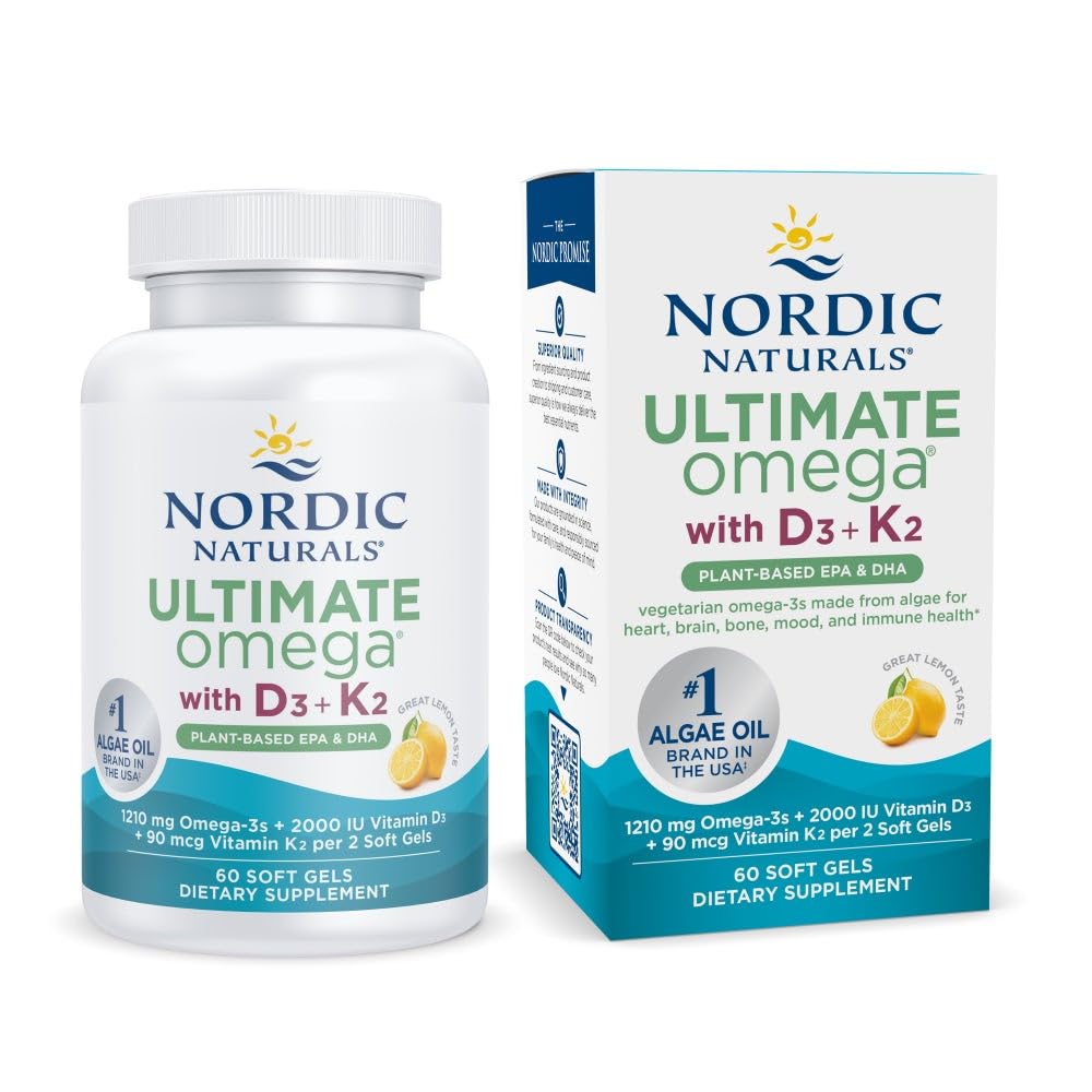 Gélules végétales Nordic Naturals Ultimate Omega en bouteille, source d’oméga-3 pour le bien-être quotidien.