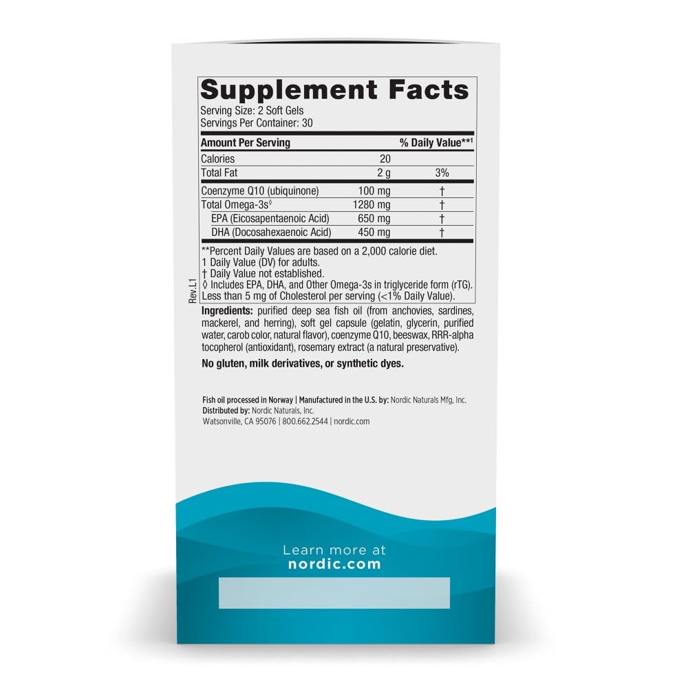 Gélules molles Nordic Naturals Ultimate Omega CoQ10 Lemon, pratiques et faciles à avaler