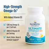 Nordic Naturals Ultimate Omega-D3, absorption potentielle améliorée par la forme des gélules.