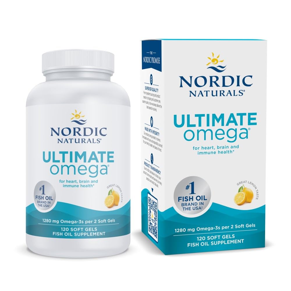 Nordic Naturals Ultimate Omega – gelules citron, flacon pratique pour une routine quotidienne oméga-3.