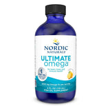 Flacon Nordic Naturals Ultimate Omega Liquid goût citron, dosage pratique pour le quotidien.