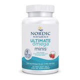 Nordic Naturals Ultimate Omega Minis bouteille avec étiquette pureté.