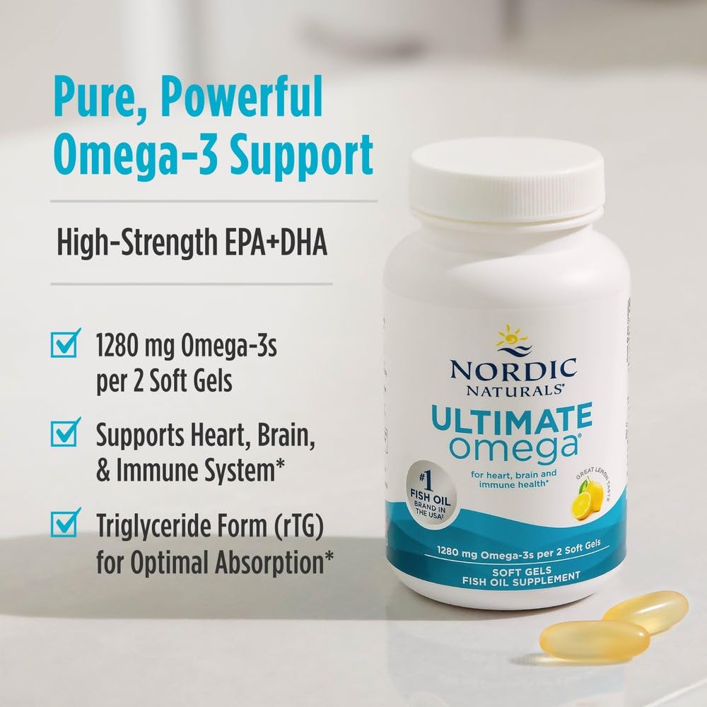 Nordic Naturals Ultimate Omega – sans gluten et sans lactose, adapté à certains régimes.