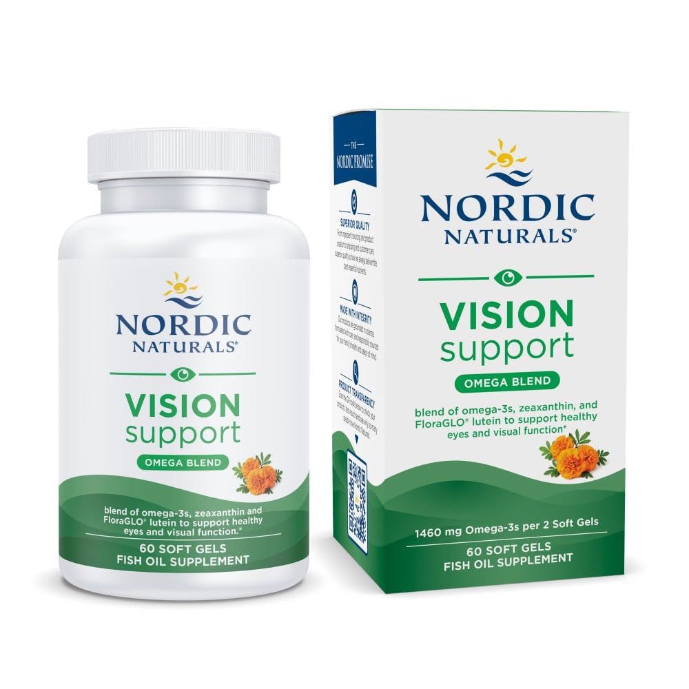 Vision Support Nordic Naturals en bouteille citron, routine yeux potentielle