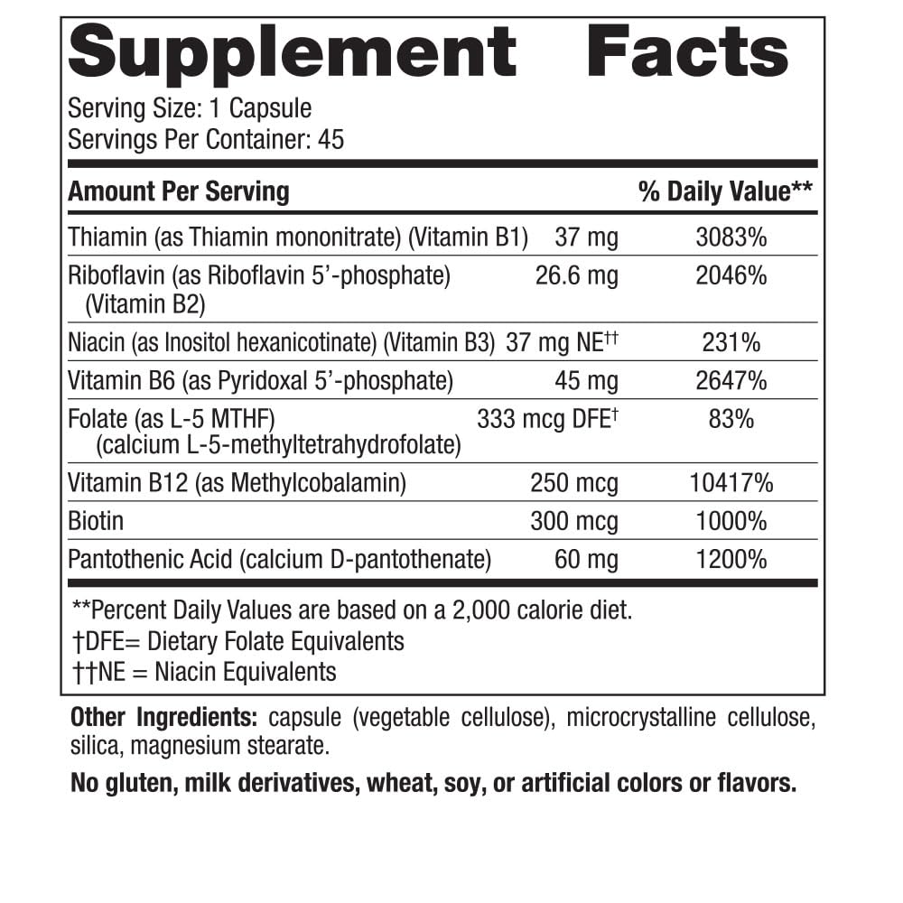 Capsules vegan du Nordic Naturals Vitamin B Complex pour soutenir l'énergie.