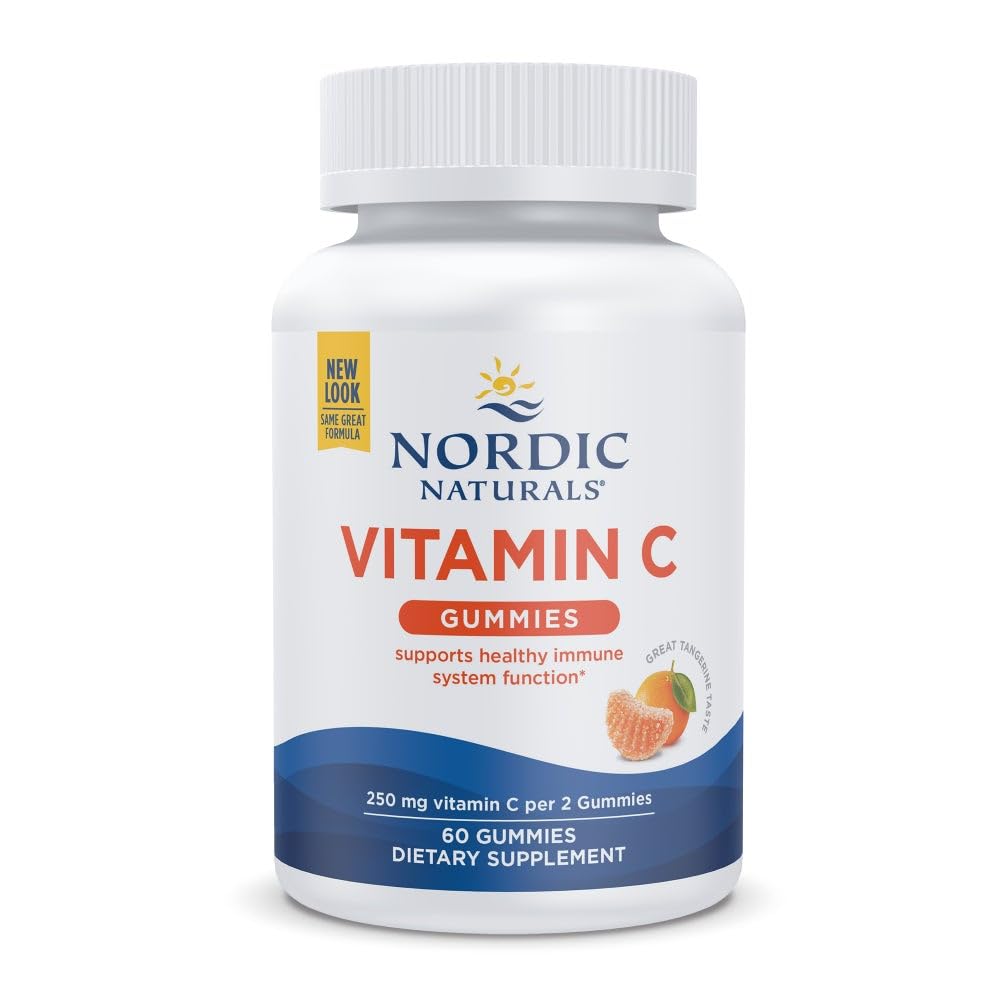Bouteille Nordic Naturals Vitamine C Gummies Tart Tangerine, soutien immunitaire possible