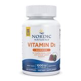 Gommes D3 Nordic Naturals baies sauvages, bouteille, soutien potentiel à l'apport quotidien.