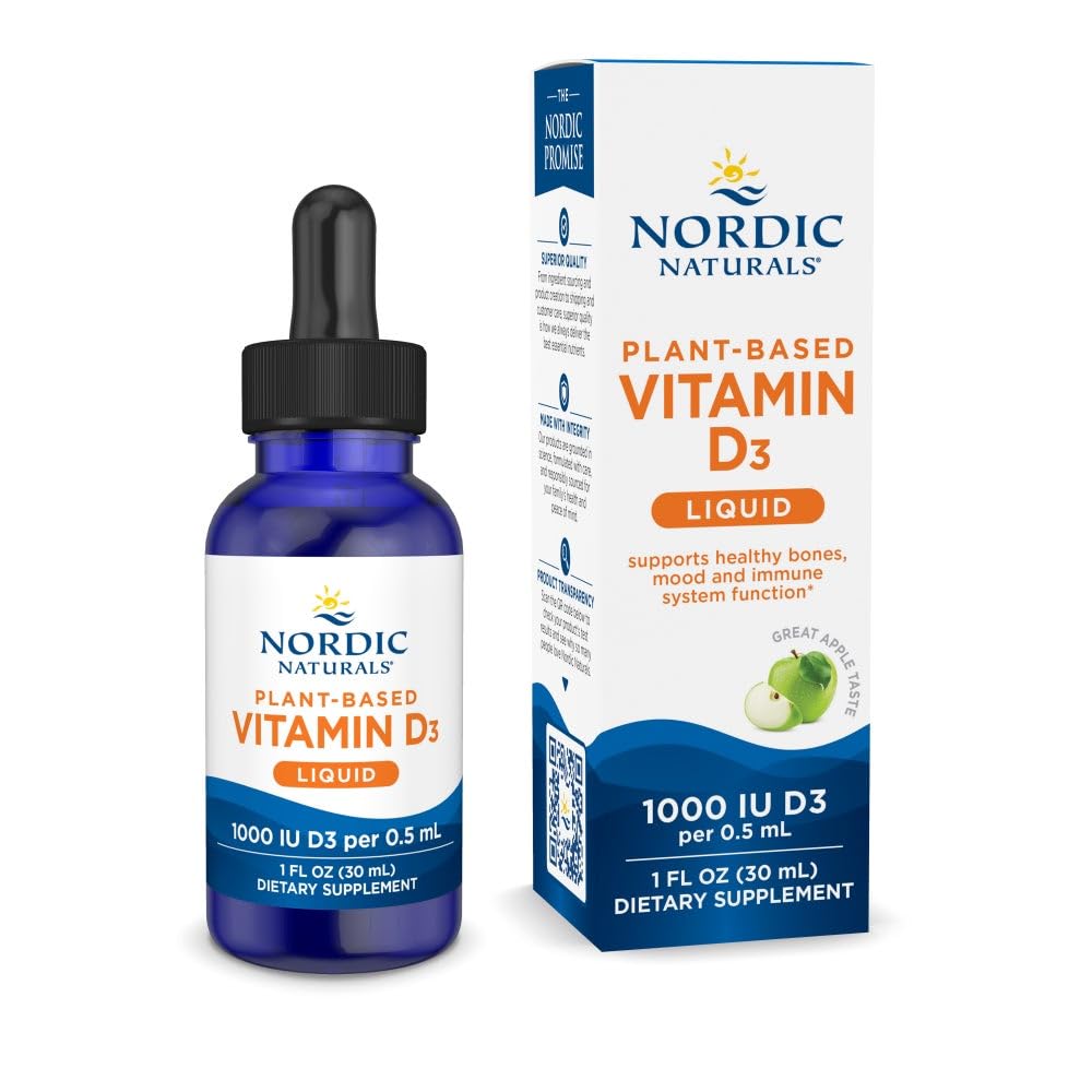 Nordic Naturals Vitamine D3 liquide – bouteille 1 oz, prise quotidienne pratique.