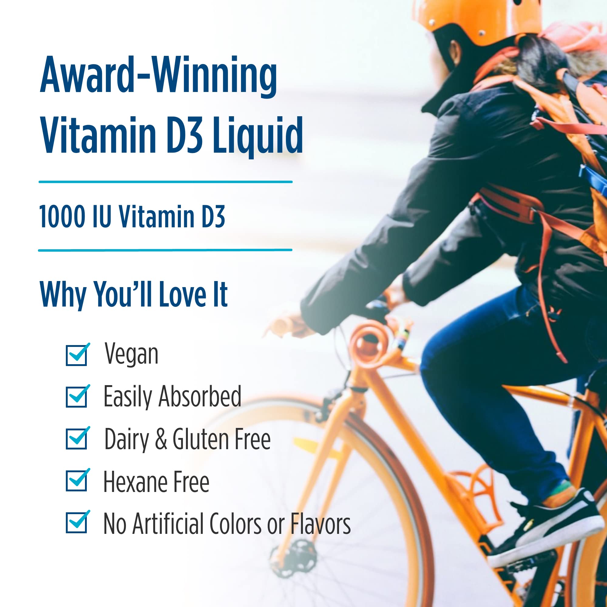 Nordic Naturals Vitamine D3 liquide – emballage respectueux et sans allergènes.