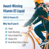 Nordic Naturals Vitamine D3 liquide – emballage respectueux et sans allergènes.