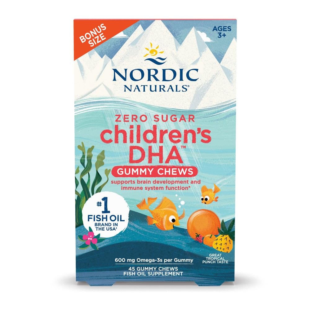 Nordic Naturals Gommes DHA Zéro Sucre, bouteille pratique pour les trajets.