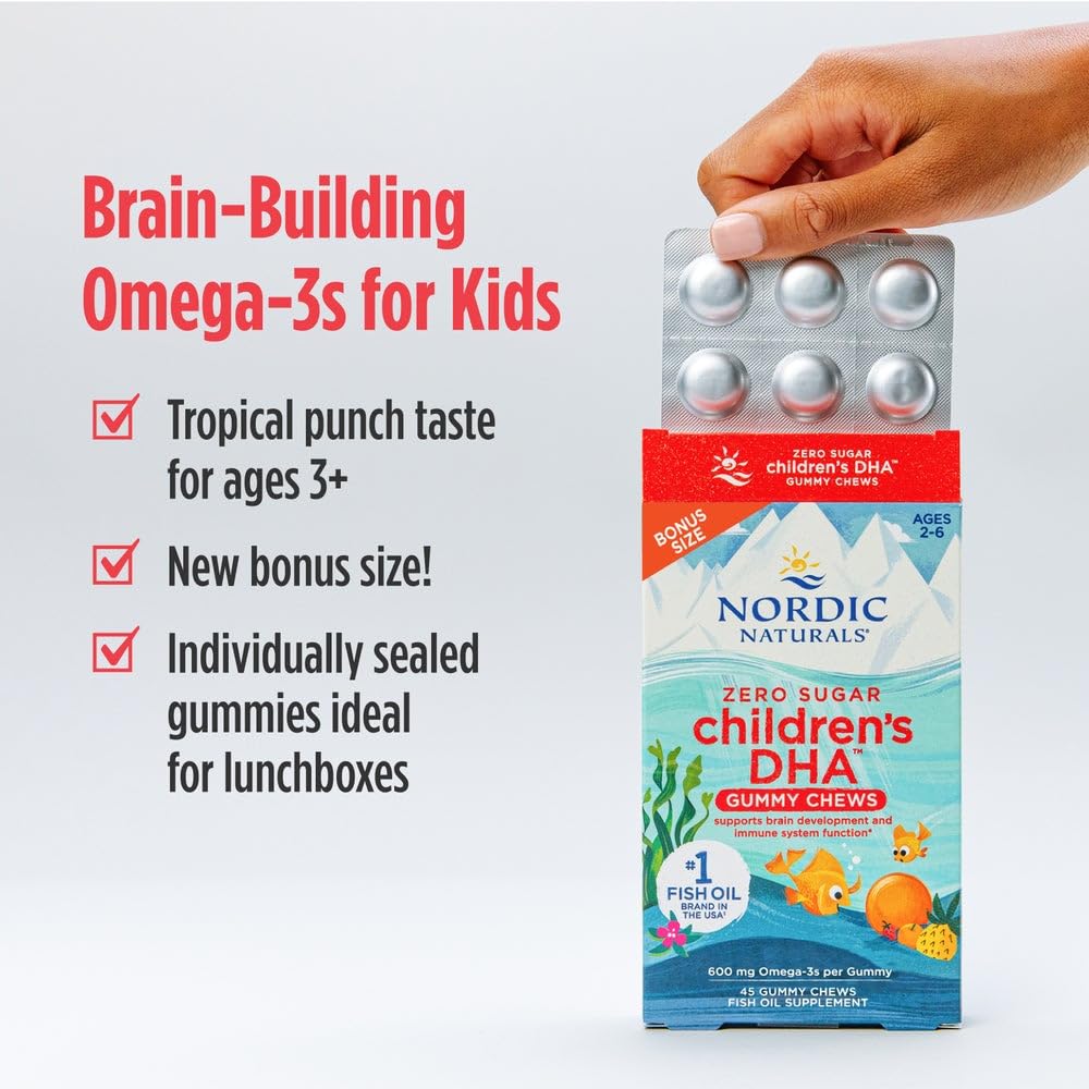 Nordic Naturals Gommes DHA Zéro Sucre, format nomade.