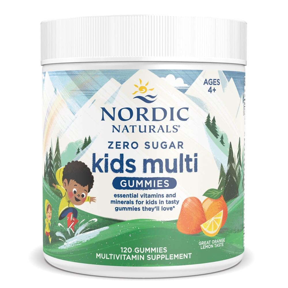 Gamme Nordic Naturals sans sucre, bouteille orange-citron, pratique pour les routines.