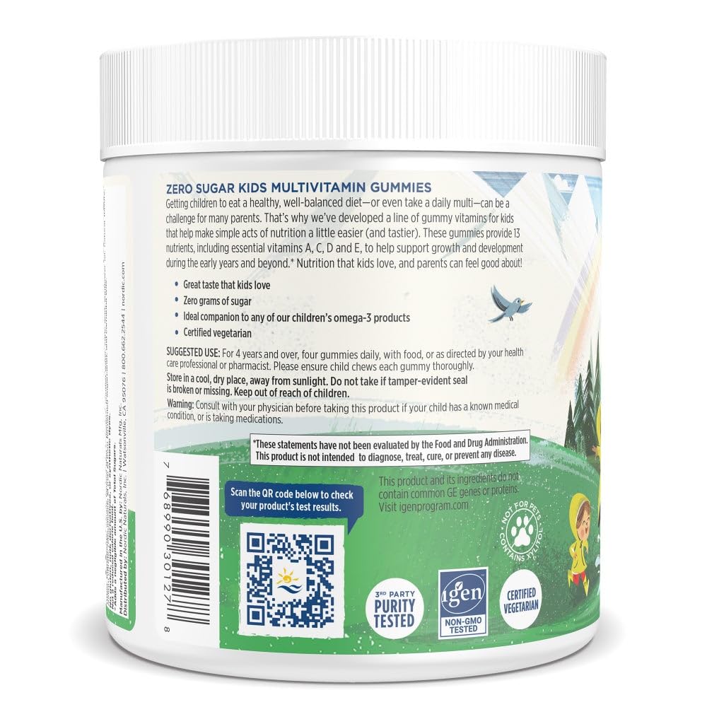 Gomme forme vitamine par Nordic Naturals, texture agréable et support de croissance.