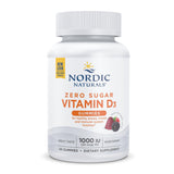 Gommes D3 sans sucre Nordic Naturals, saveur baies sauvages, soutien potentiel des os et immunité.