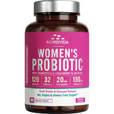 Nordvida Probiotique Femme 120 milliards en bouteille, dosage élevé.