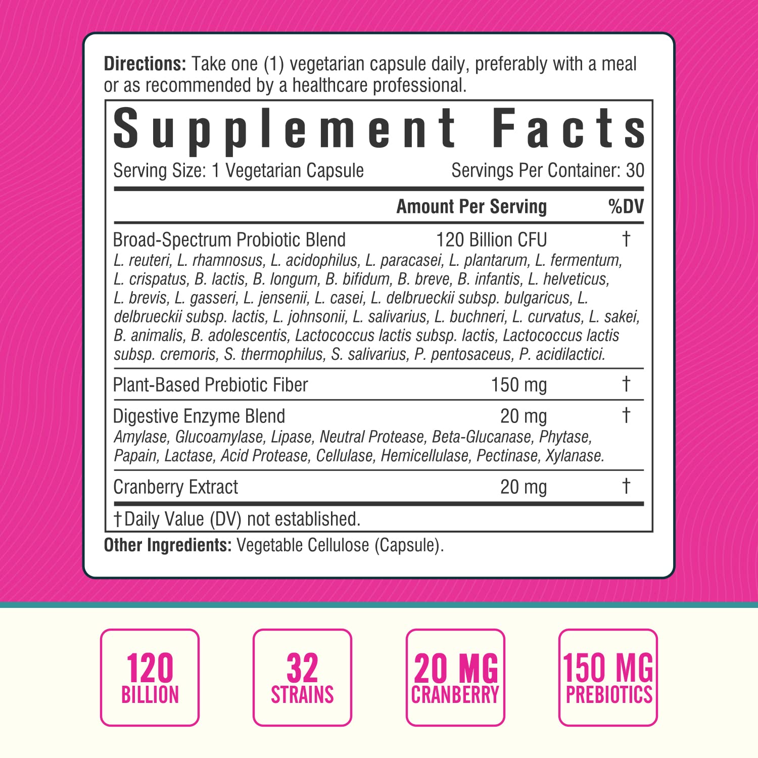 Nordvida Probiotique Femme, 32 souches, capsules riches en diversité.