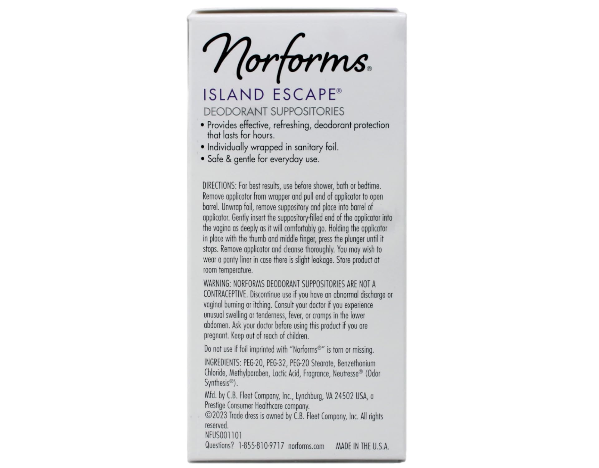 Norforms Island Escape – testé dermatologique et gynécologique.