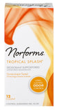 Suppositoires Norforms Tropical Splash, emballage pratique et discret pour usage à domicile.