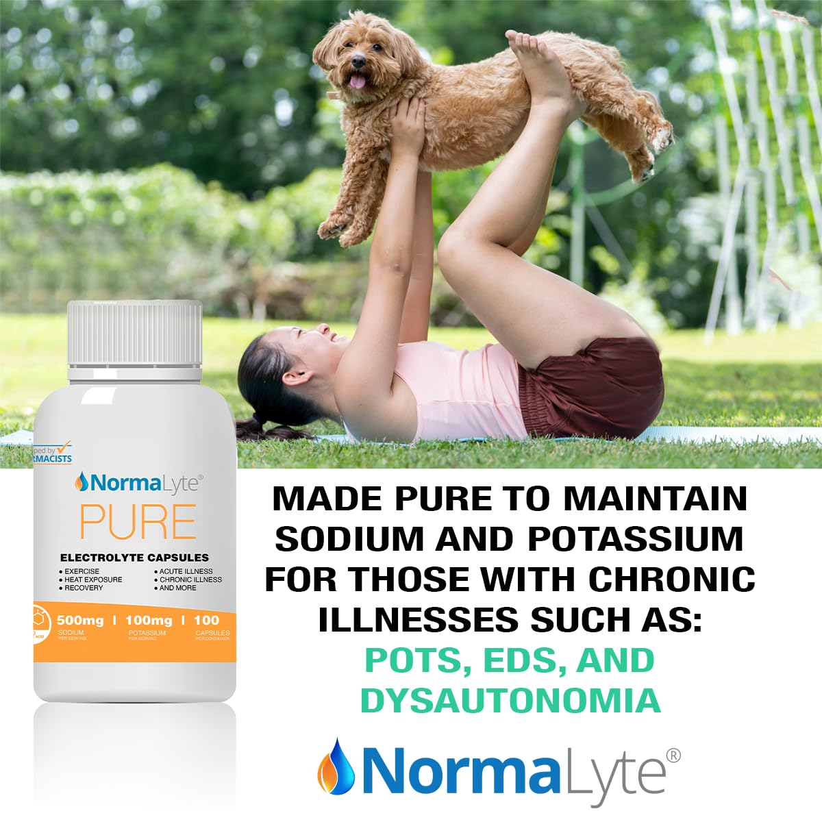 NormaLyte Pure Electrolyte Capsules : emballage vegan et sans sucre, choix sain.