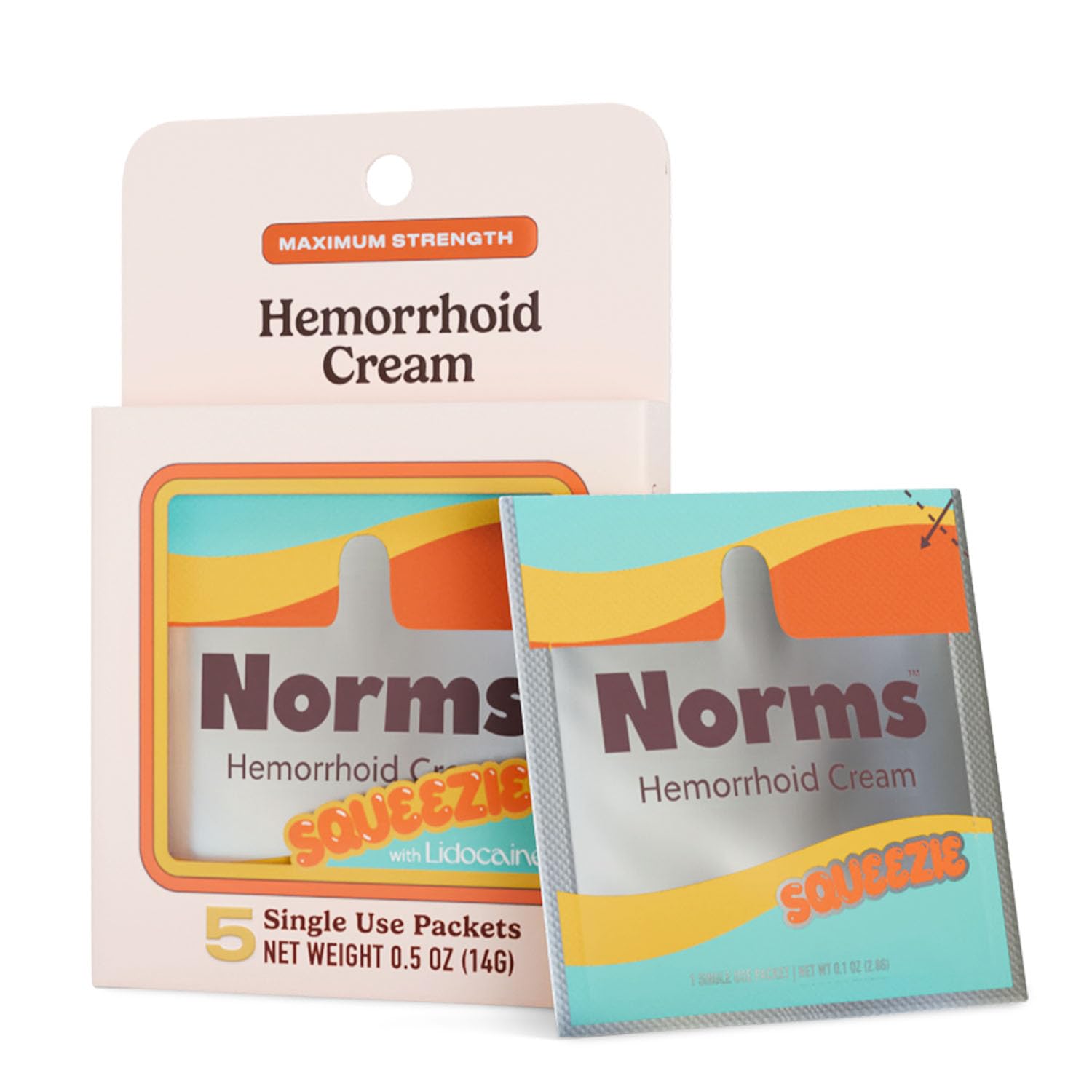Norms Squeezie crème hémorroïdes 5% lidocaïne pour soulagement rapide en déplacement