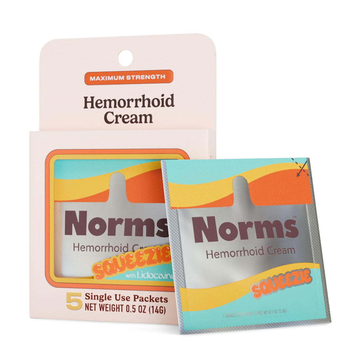 Norms Squeezie crème hémorroïdes 5% lidocaïne pour soulagement rapide en déplacement