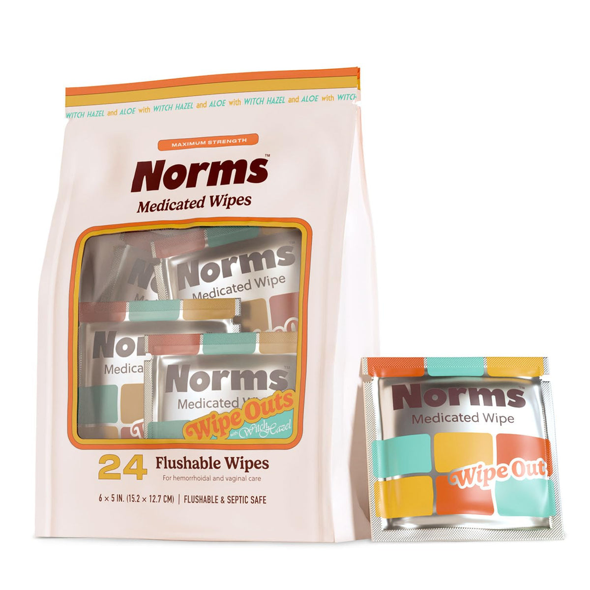 Lingettes Norms Wipe Outs emballage compact pour voyage.