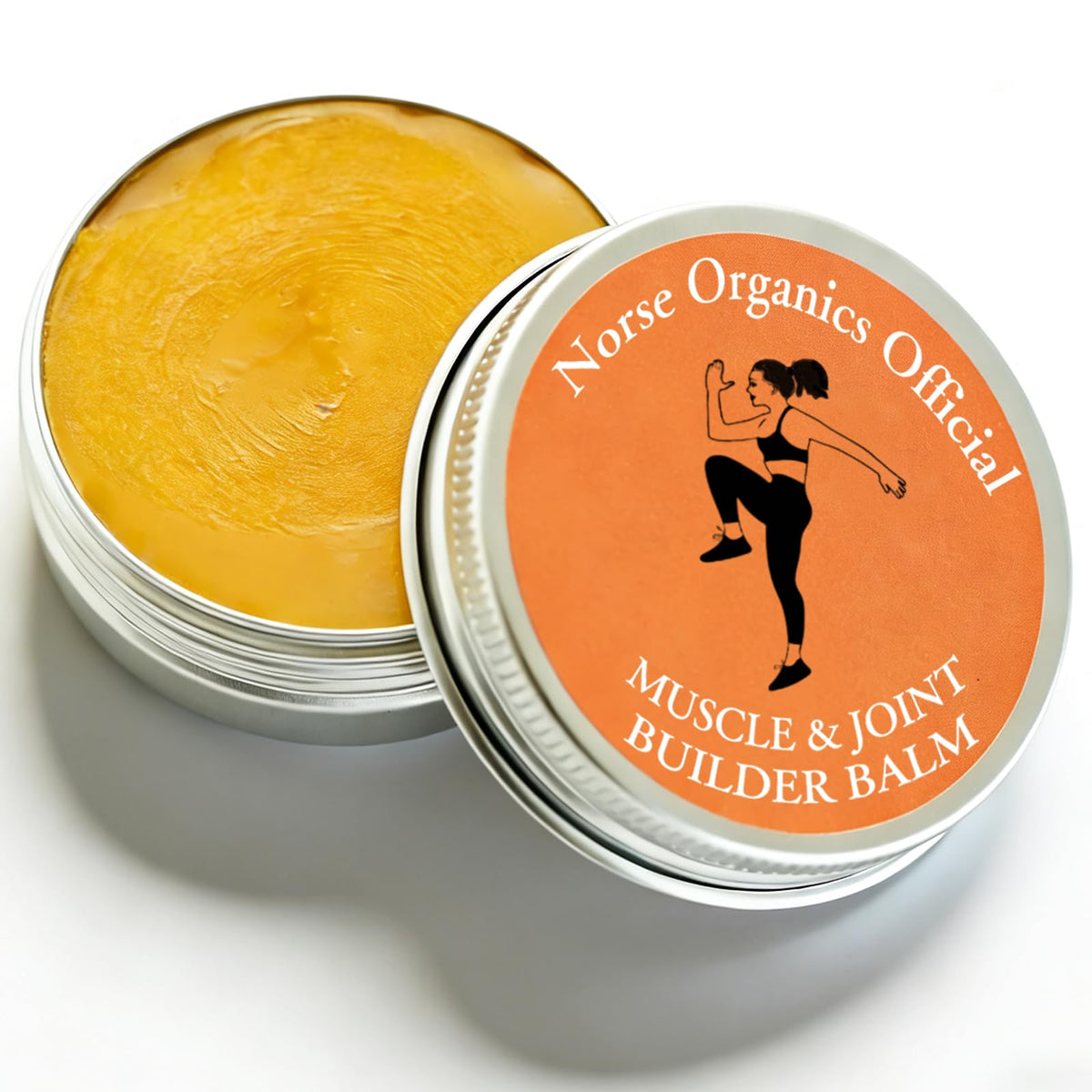 Baume Norse Organics Official – bouteille montrant la texture légère pour les articulations et les muscles