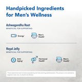 Ashadrene: ingrédients clés; ashwagandha et miel royal pour le bien-être.