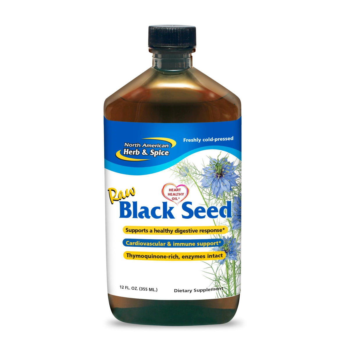 NORTH AMERICAN HERB & SPICE – bouteille huile nigelle, usage quotidien.