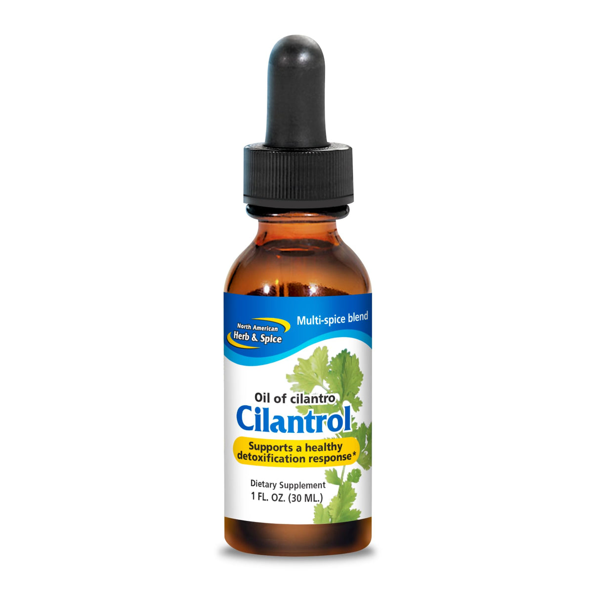 Cilantrol par North American Herb & Spice, bouteille-gouttes pour soutien digestif après les repas.