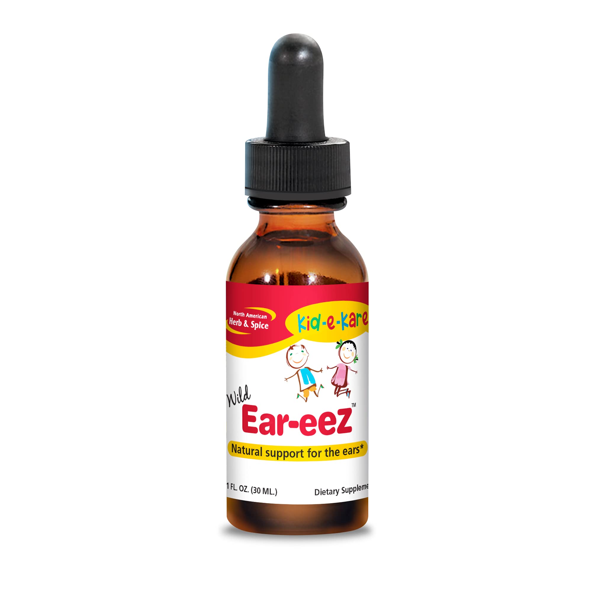 Ear-eeZ NORTH AMERICAN HERB & SPICE, bouteille pratique pour oreilles d’enfants.