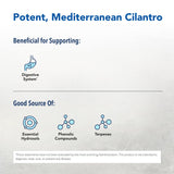 NORTH AMERICAN HERB & SPICE Essence Pure Cilantro - étiquette montrant ingrédients et origine
