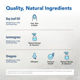 Ingrédients sauvages: origan sauvage et citronnelle pour un mélange pur