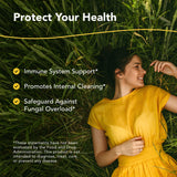 Étiquette de marque North American Herb & Spice sur Fung-E-Clenz, présentation naturelle et fiable.