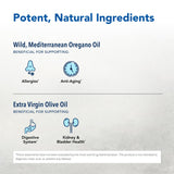 Huile d’olive extra-vierge biologique accompagnant l’origan sauvage Oreganol P73