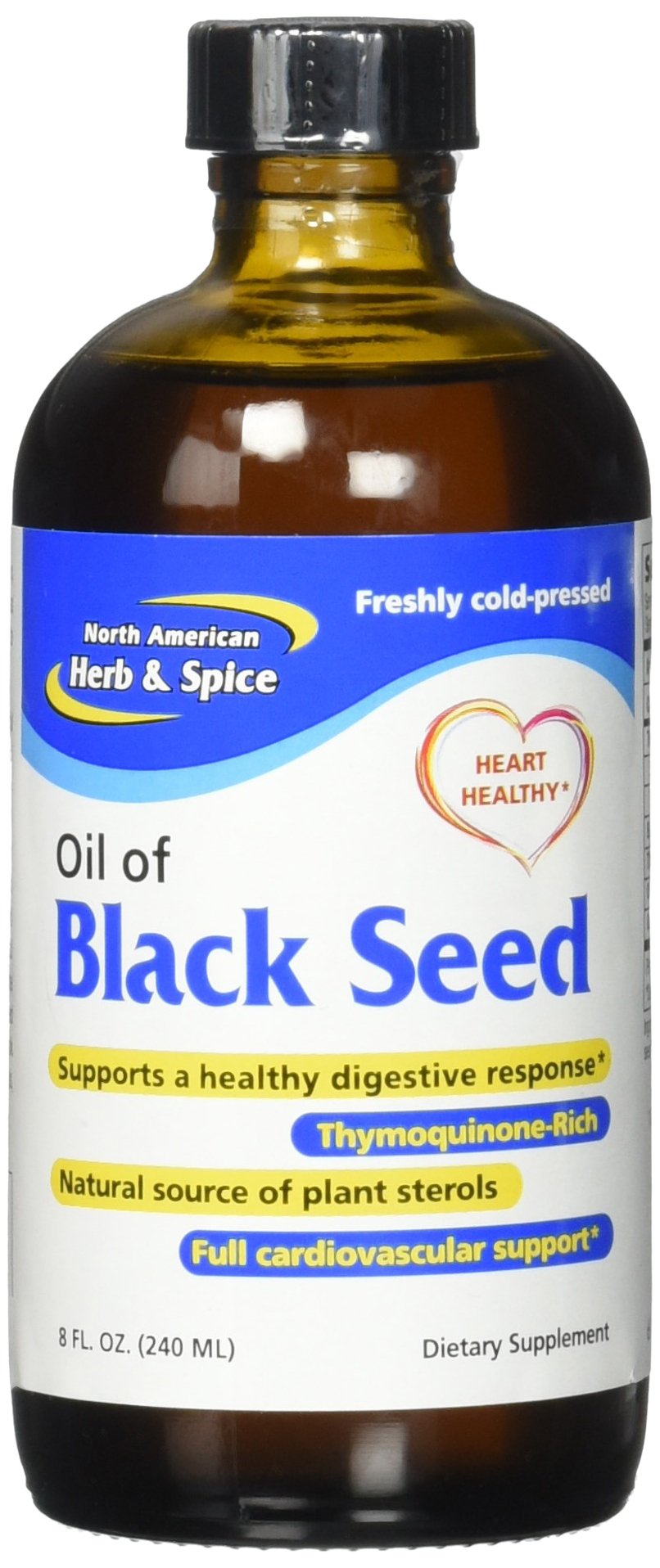 Huile de nigelle North American Herb & Spice, soutien immunitaire potentiel et routine bien-être.