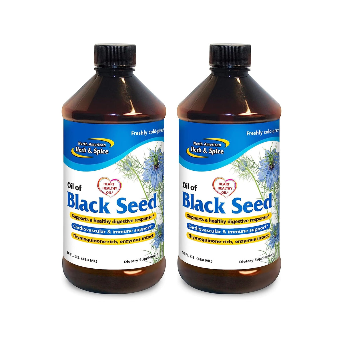 North American Herb & Spice huile de graines noires – bouteille 16 onces prête à l’emploi pour le soutien digestif potentiel.