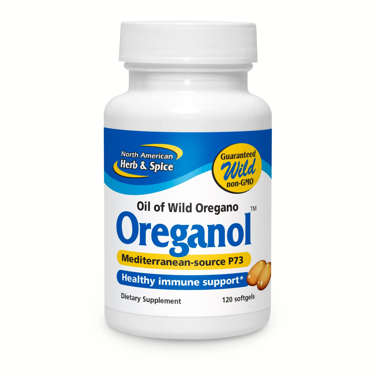 Oreganol P73 – bouteille North American Herb & Spice, usage quotidien possible.