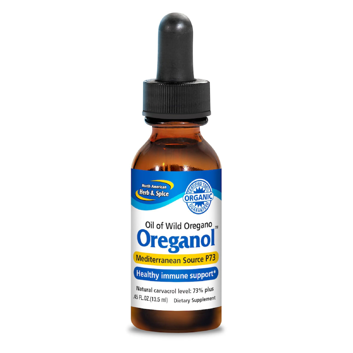 Oreganol P73 – bouteille d'huile d'origan naturelle pour usage quotidien.