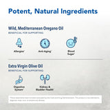 Oreganol P73 – etiquette premium reflétant pureté et origine.