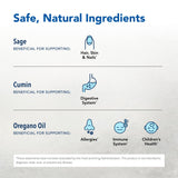 Ingrédients premium: huile d'olive et origan sauvage.